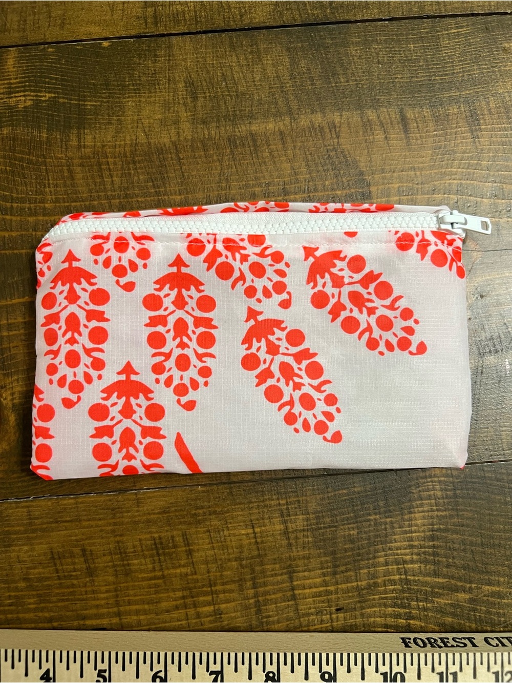 Upcycled Free People Movement bag Pink & Coral Printed Zip Pouch - Women Bags